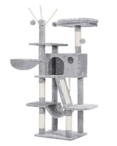 Cat Tree Hey-brother MPJ019-SW 135cm - com Cama e Rede Cinza Claro Cat Tree Hey-brother MPJ019-SW 135cm - com Cama e Rede Cinza Claro
