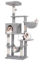 Cat Tree Hey-brother MPJ050W - com Rede Grande Cinza Claro Cat Tree Hey-brother MPJ050W - com Rede Grande Cinza Claro