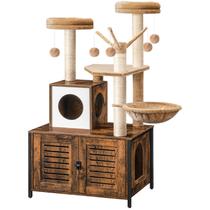 Cat Tree HOOBRO com Compartimento para Caixa Sanitária e Arranhador