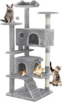 Cat Tree Simple Deluxe de 54 polegadas com poste para arranhar, cinza claro