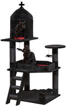 Cat Tree YARUOMY Gothic com cama de caixão de 140 cm para gatos grandes
