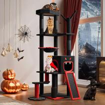 Cat Tree YITAHOME Torre gótica de 152 cm com cama de caixão Cat Tree YITAHOME Torre gótica de 152 cm com cama de caixão