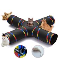 Cat Tunnel SweetBin de 4 vias grandes para gatos domésticos com brinquedos
