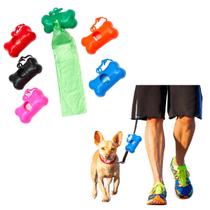 Cata Caca Coco Cachorro Suporte + 30 Saquinhos Pet p/ Passeio Coletor