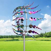 Cata-vento metálico Shirem com haste de 70 cm, girador colorido para jardim Cata-vento metálico Shirem com haste de 70 cm, girador colorido para jardim