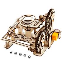 Catapulta Elétrica De Mármore Quebra-Cabeça 3D De Madeira Modelo Mecânico Labirinto Científico