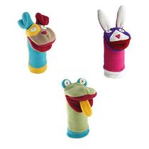 Cate e Levi Pets Coleção Hand Puppets-Set of Three Inclui Filhote, Coelho e Sapo (100% EUA Velo Polar)