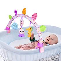 Caterbee Travel Arch Bassinet Brinquedos para Baby Stroller, Crib & Pram. Brinquedo de barra de atividade para interior e exterior (Purle)