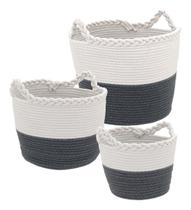 Caterrine cesta tecido cinza 3pç