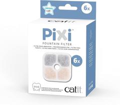 Catit PIXI Cat Drinking Fountain Filtro, Substituição Filtro de Água de Ação Tripla, 6-Pack