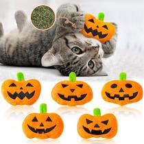 Catnip Toys MALLMALL6 Halloween Pumpkin Jack O Lantern, 5 unidades