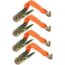 Catraca Movel Amarraçao Peso Carga Kit 4 Uni Gancho em J Reforçado Pesado Moto Caminhao Mudança Multiuso