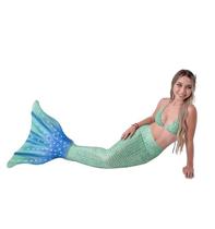 Cauda de Sereia Adulto Com Monofin Biquini e Proteção UVA Sirenita