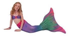 Cauda de Sereia Completa Confortável Nadadeira Aurora Boreal