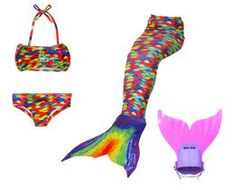 Cauda de Sereia Conjunto Infantil com Biquíni e Monofin Cauda de Sereia Conjunto Infantil com Biquíni e Monofin