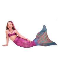 Cauda de Sereia Infantil e Adulto Com Monofin Com Biquini e Proteção UVA Sirenita