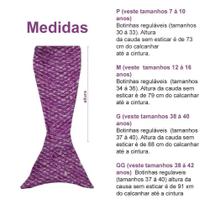 Cauda de Sereia Infantil e Adulto Com Monofin Com Biquini e Proteção UVA Sirenita