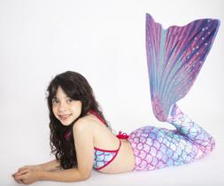 Cauda De Sereia Infantil + Nadadeira + Biquíni Completo - Pronta Entrega