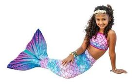 Cauda De Sereia Infantil + Nadadeira + Top - Pronta Entrega Cauda De Sereia Infantil + Nadadeira + Top - Pronta Entrega