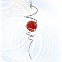Cauda espiral Wind Spinner Eiryhope com esfera de vidro vermelho de 33 cm Cauda espiral Wind Spinner Eiryhope com esfera de vidro vermelho de 33 cm