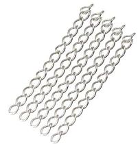Caudas de extensão de corrente WOIWO 50PCS em liga prateada de 5 cm