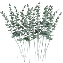 Caules artificiais de eucalipto CEWOR 24 unidades de vegetação sintética