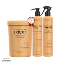 Cauterização 300ml, Hidratação 1Kg, Fluido para Escova 300ml - Trivitt - Profissional Cauterização 300ml, Hidratação 1Kg, Fluido para Escova 300ml - Trivitt - Profissional