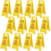 Caution Wet Floor Sign Macarrie, pacote com 12 unidades, 29,21 x 60 cm, bilíngue
