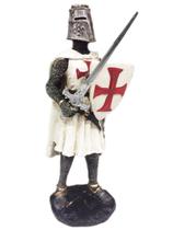 Cavaleiro Templário Guerreiro Medieval Branco Espada Escudo