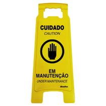 Cavalete Amarelo 27x65cm Cuidado - Em Manutenção - 700AM - SINALIZE
