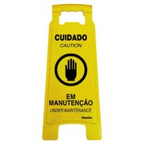 Cavalete Amarelo 27x65cm Cuidado - Em Manutenção - 700AM - SINALIZE Cavalete Amarelo 27x65cm Cuidado - Em Manutenção - 700AM - SINALIZE