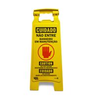Cavalete Dobrável - Cuido Não Entre Banheiro em Manutenção