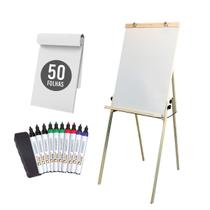 Cavalete Flip Chart + 50 Folhas 10 Canetas E Marcadores + Apagador
