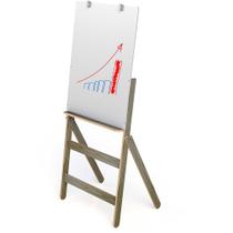 Cavalete Flip Chart Fit em MDF c/ Porta Canetas e Apagador, Pés Dobráveis, Tampo 90x54cm, Altura Total 170cm - STALO