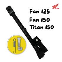 Cavalete Lateral Apoio com Borracha Preto para CG Titan 150 2004 a 2014 e Fan 125 150 2009 a 2015 Modelo Original com Kit Instalação Mola e Parafuso