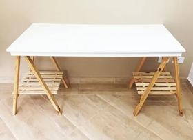 Cavalete Para apoio balcão suporte de mesa, madeira pinus C/ Estrado - Dos Hermanos