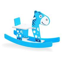 Cavalinho gangorra infantil balanco em madeira para meninos azul junges