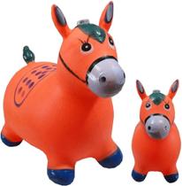 Cavalinho Upa Upa Brinquedo Pula Pula Musical Com Luz Borracha Resistente Inflável Laranja