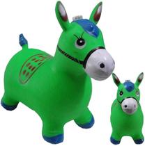 Cavalinho Upa Upa Brinquedo Pula Pula Musical Com Luz Borracha Resistente Inflável Verde