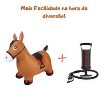 Cavalinho Upa Upa Marrom Inflável De Borracha Infantil Pocoto Pula Pula Brinquedo Burrinho