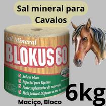 Cavalo Blokus 60 Sal Mineral em Bloco 6kg Supra Sal maciço Potencialize a Saúde do Seu Animal