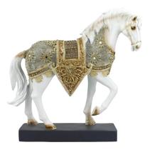 Cavalo Branco 26cm - Resina Animais