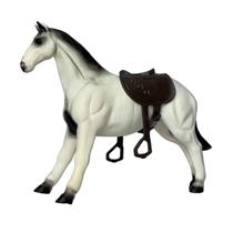 Cavalo Com Sela Em Vinil 24cm, DB Play, Boneco Crianças +3 Anos