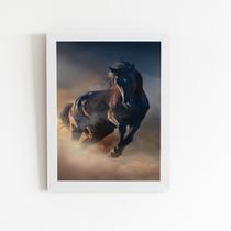 Cavalo Correndo Animais Foto Quadro Moldura Branca 60x40cm Cavalo Correndo Animais Foto Quadro Moldura Branca 60x40cm