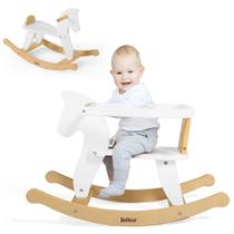 Cavalo de balanço de madeira Belleur para crianças de 1 a 3 anos com cerca Cavalo de balanço de madeira Belleur para crianças de 1 a 3 anos com cerca