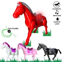 Cavalo De Brinquedo C/ Som E Luz Musical Anda Animal Fazenda