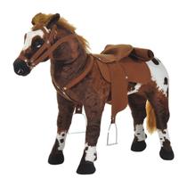 Cavalo de Montaria Ride On Qaba para Crianças (3-5 anos) - Marrom