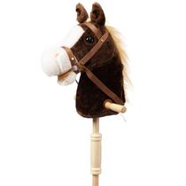 Cavalo de Pau de Pelúcia HollyHome com Rodas de Madeira - 36cm