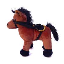 Cavalo De Pelúcia Com Sela Bicho Fazendinha 30Cms - Marrom - Fizzy