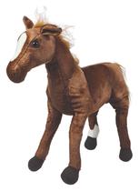 Cavalo De Pelúcia Em Pé Fazendinha 35Cms - Marrom Escuro